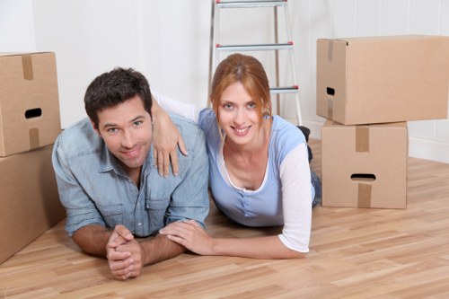 Furniture loading for a van move in New Malden